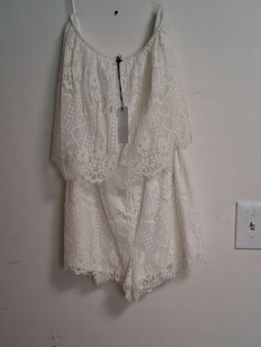 Love Riche Ivory Lace Romper